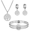 Stainless Steel Hollow Tree of Life  Jewelry Set