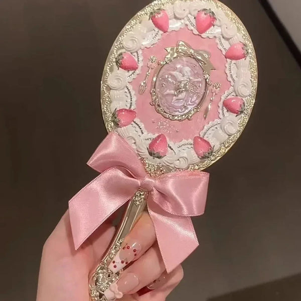 Strawberry Cupid Hand Mirror