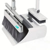 Home & Office Dual-Use 2026 Upgraded 4-in-1 Broom & Dustpan Set with Hidden Squeegee Floor Brush for Glass & Grease Cleaning