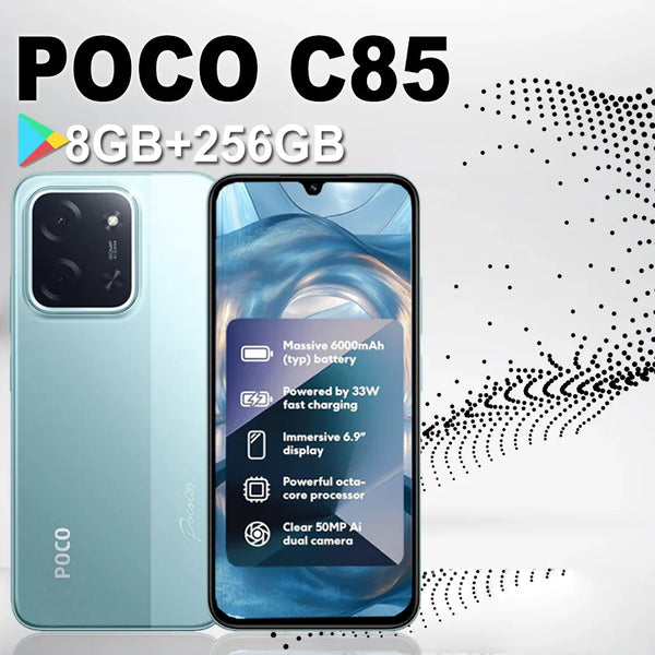 XIAOMI POCO C85 original smart phone 6000mAh/8GB+256GB memory/support GPS/NFC Smart phone