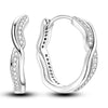925 Sterling Silver Hoop Earrings with Zircon | Classic U-Shaped Women Jewelry