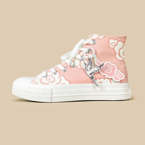Kawaii Heavenly Cranes High Tops