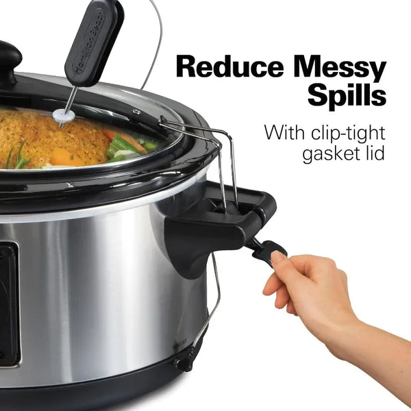 Hamilton Beach Portable 6 Quart Set & Forget Digital Programmable Slow Cooker