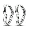 925 Sterling Silver Hoop Earrings with Zircon | Classic U-Shaped Women Jewelry