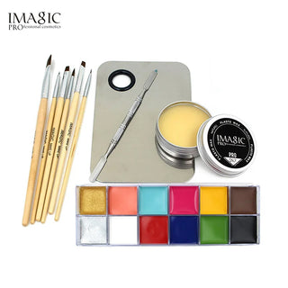 Buy 0610-bdzh-1 IMAGIC Professional  Makeup  Cosmetics 1 X12 Colors Body Painting+Skin Wax+professional Makeup Remover Makeup Set Tools