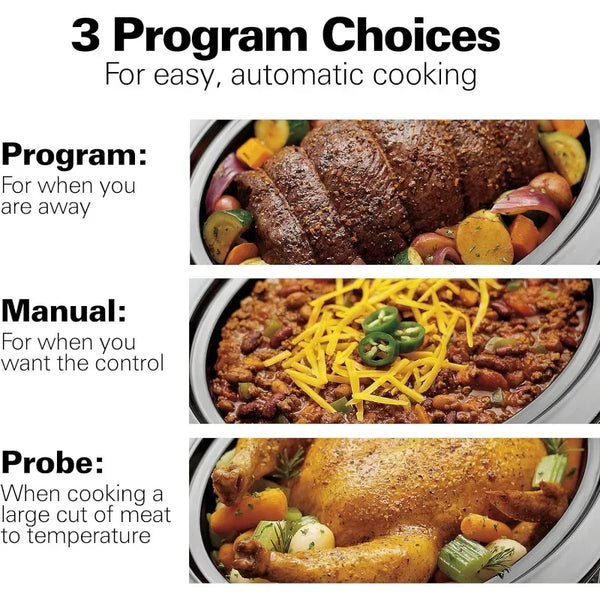 Hamilton Beach Portable 6 Quart Set & Forget Digital Programmable Slow Cooker