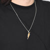 Trendy Lightning Stainless Steel Necklace for Men | Two Color Pendant Hip Hop Jewelry
