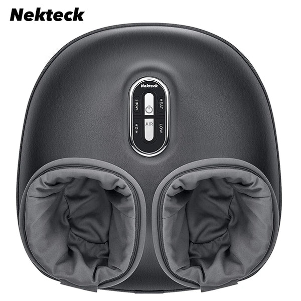 Nekteck Foot Massager Heating Therapy Air Compression Shiatsu Knead Roller Muscle Relaxation Electric Foot Massage Machine