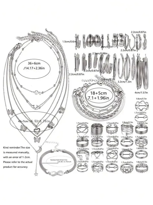 57 Pcs/Set Fashion Jewelry