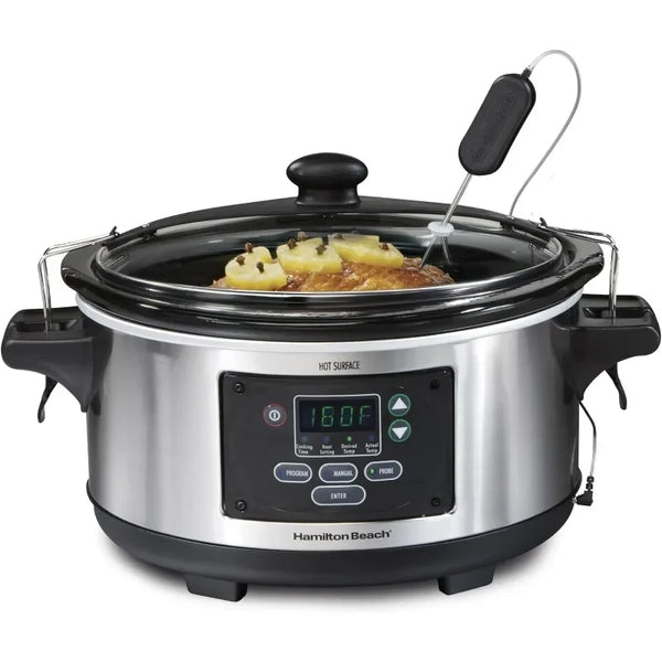 Hamilton Beach Portable 6 Quart Set & Forget Digital Programmable Slow Cooker