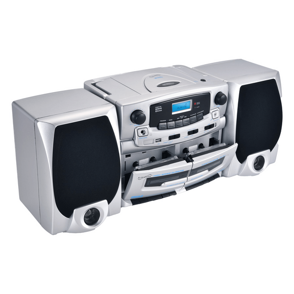 Supersonic Bluetooth Audio System with Double Cassette Recorder & Built-In Mic