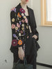 TWOTWINSTYLE Hit Color Spliced Appliques Fashion Blazers for Women Lapel Long Sleeves Patchwork Bead Temperament Blazer Female
