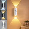 Double-head LED Night Light with Motion Sensor RGB Rechargeable Magnetic Wall Lamp Mood Ambient Light for Cabinet Hallway Stair