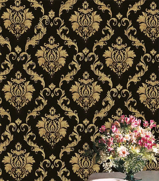 Damask Pre-Pasted Wallpaper