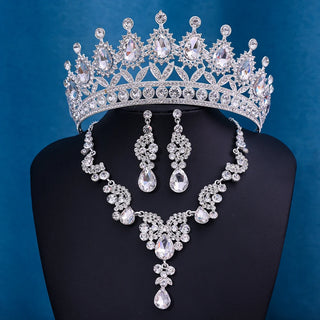 Crown Necklace Earring Jewelry Set Gift