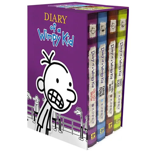 Diary of a Wimpy Kid Box of Books 5-8 Hardcover Gift Set: Ugly Truth, Cabin Fever, the Third Wheel, Hard Luck - Boxed Set
