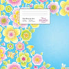 Music Manuscript Book: Floral Pattern on Blue, Large Kids Stave Paper - Paperback