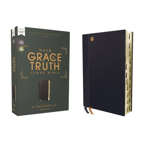 Nasb, the Grace and Truth Study Bible (Trustworthy and Practical Insights), Leathersoft, Navy, Red Letter, 1995 Text, Thumb Indexed, Comfort Print - Imitation Leather