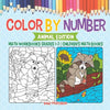 Color by Number: Animal Edition - Math Workbooks Grades 1-2 Children's Math Books - Paperback