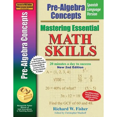 Pre-Algebra Concepts, Mastering Essential Math Skills Spanish Language Version - Paperback
