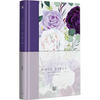 KJV Holy Bible, Large Print Medium Format, Purple Cloth Hardcover with Floral Design, Ribbon Marker, Red Letter - Hardcover
