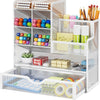 Iron Mesh Desk Organizer Multi-Layer Stationery Storage Box Office School Supplies