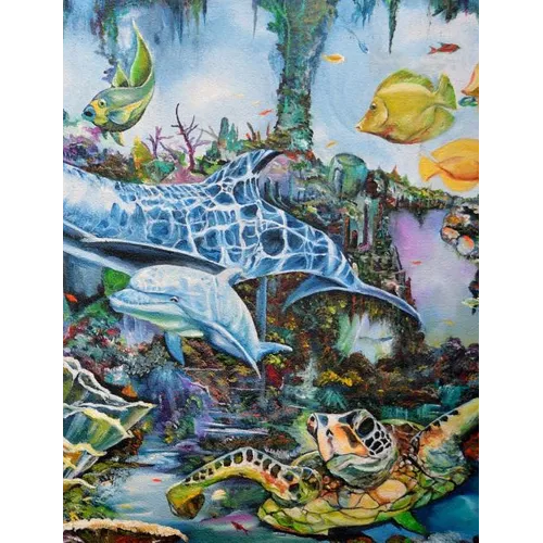 Under The Sea: Fishes, Turtle, Seaweed, Artwork, Painting, Story book, - Paperback