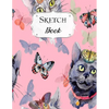 Sketch Book: Cat Sketchbook Scetchpad for Drawing or Doodling Notebook Pad for Creative Artists #7 Pink Butterfly - Paperback