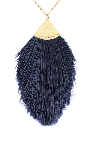 Buy navy Tassel Pendant Necklace