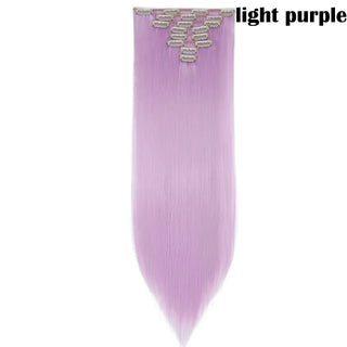 Buy light-purple Long Straight Clip in on Hair Extensions