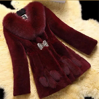 Buy wine-red Plush Coat