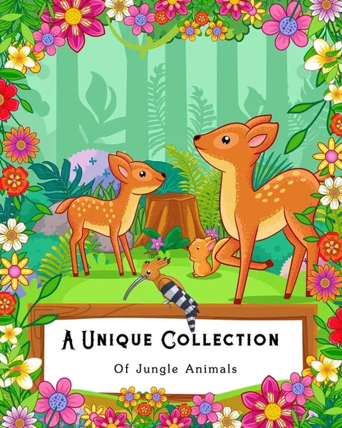 A Unique Collection Of Jungle Animals: Coloring Book for Kids, Adults and Seniors with Bad Eye Sight - Paperback