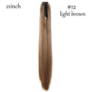 Buy light-brown1 Claw Clip on Ponytail Hair Extension