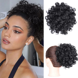 Buy dj1b Messy Curly Fluffy Hair Bun Clip in Ponytail Hair Extensions
