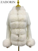 Knitted Sweater Fur Cardigan