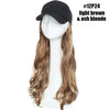 Synthetic Baseball Cap With Hair Long Wavy Fake Hair