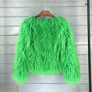 Buy green Faux Fur Jackets
