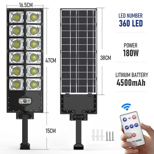 Powerful Outdoor Solar Lights 12000 Lumens Lighting 504 LED Garden Lamp Solar Panel Lamps Waterproof Motion Sensor Street Light