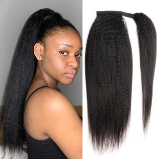 Buy kinky-straight Wrap Around Ponytail Human Hair