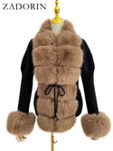 Knitted Sweater Fur Cardigan
