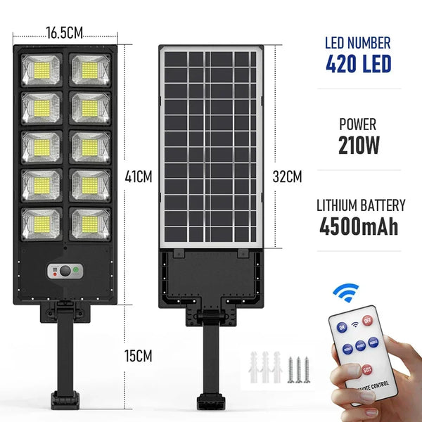 Powerful Outdoor Solar Lights 12000 Lumens Lighting 504 LED Garden Lamp Solar Panel Lamps Waterproof Motion Sensor Street Light
