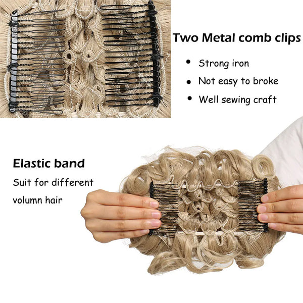 LARGE Comb Clip in Curly Hair Extension