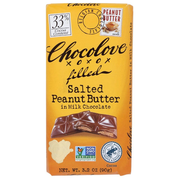 CHOCOLOVE: Salted Peanut Butter in Milk Chocolate, 3.2 oz