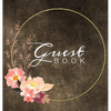 Guest Book: Watercolor Flowers Brown Rustic Hardcover Guestbook Blank No Lines 64 Pages Keepsake Memory Book Sign In Registry for a Wedding Birthday A - Hardcover