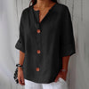 Women's V-Neck Buttoned Blouse