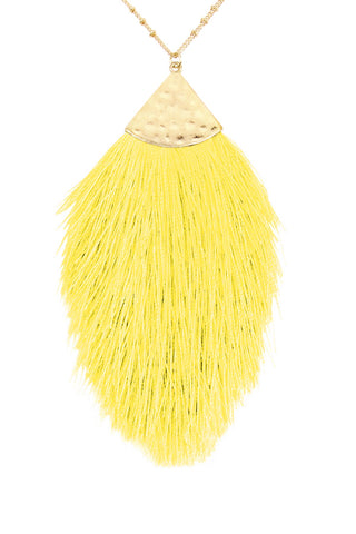 Buy yellow Tassel Pendant Necklace