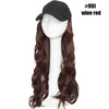 Synthetic Baseball Cap With Hair Long Wavy Fake Hair