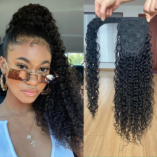 Buy kinky-curly Wrap Around Ponytail Human Hair
