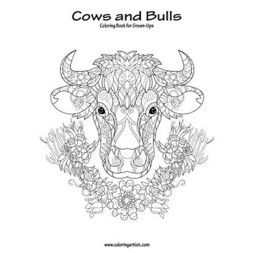 Cows and Bulls Coloring Book for Grown-Ups 1 - Paperback