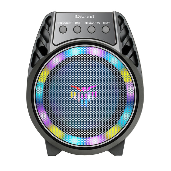 IQ Sound 4" Bluetooth TWS Party Speaker w LED Lights & Multi-Connectivity